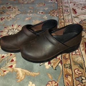 Brown Leather Dansko Clogs